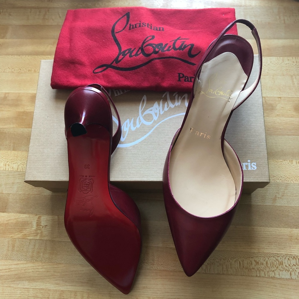 Christian Louboutin sling back Red Heels